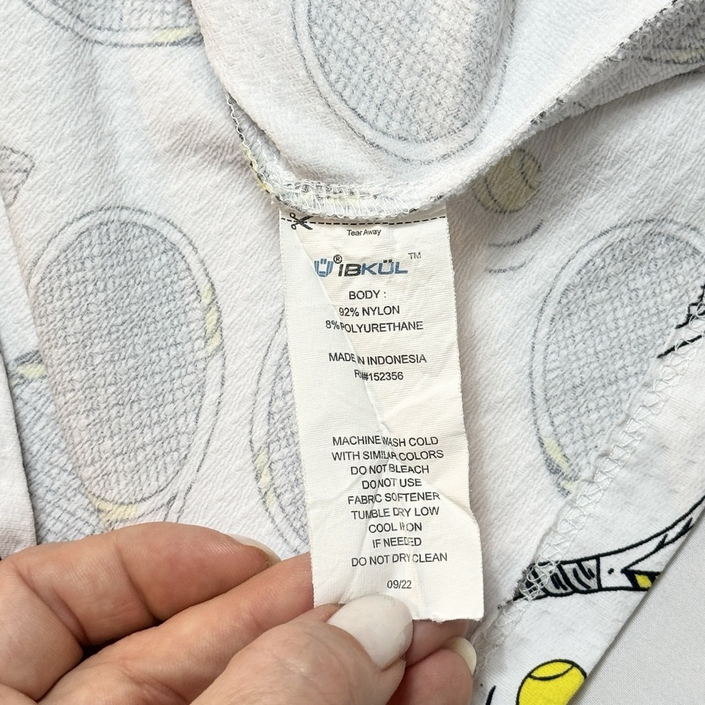 IBKUL Women's Venus Tennis Racket Print Sleeveless Polo Size XL Pickleball SPF - Picture 5 of 7
